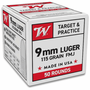 Winchester Target & Practice 9mm Luger 115gr FMJ W9MM50 Full Case - 1000 Rounds